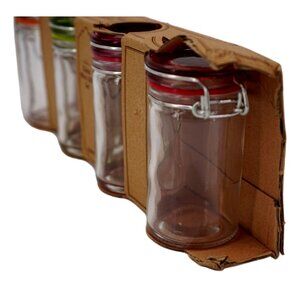 Kinetic Glass Mini Jars with Lid, Set of 4, 2.37 oz each, Box Damaged
